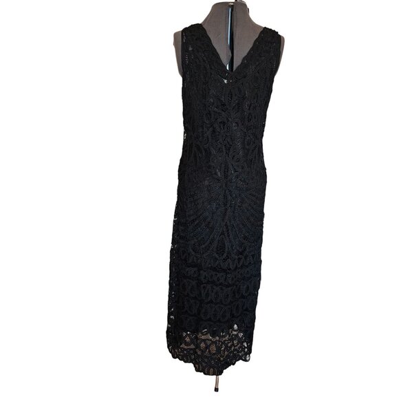 Vintage 1999 Plaza South Petite Black Lace Sleeveless Sheath Dress Size 8 - Picture 4 of 10